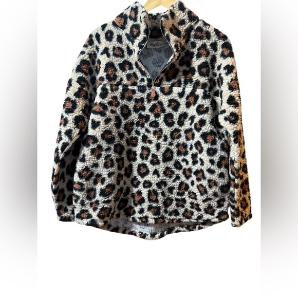 Haptics Sweaters - Haptics Sherpa women’s sweater animal print size small